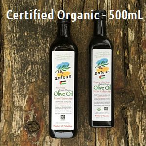 Zatoun Organic Extra Virgin Olive Oil, 500mL (12 bottles)